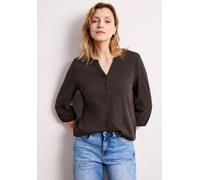 Tunikashirt STREET ONE, Damen, Gr. 46, espresso braun, Web, 100% Baumwolle, unifarben, comfort fit normal, Rundhals, elastischer Bund, Shirts, mit 3/4 Ärmeln (54071560-46) espresso braun