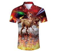 TUONROAD Hawaii Hemd Männer 3D Hemd Herren Muster Bunter Hemden Button Down Hawaihemden Shirt Hawaii Hemd Sommer XL