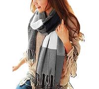 Tuopuda Schal Damen Oversized Kaschmir Schal Kariert Deckenschal Winterschal Herbstschal Modeschal Weicher Warmer Für Herbst Winter Fransen Poncho, B, 60 * 200CM