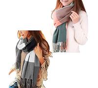 Tuopuda Schal Damen Winter Herbst Oversized Kaschmir Quadratisch Deckenschal Karo Tartan Streifen Plaid Muster Herbstschal Winterschal lange Weich Wraps