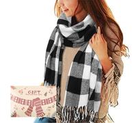 Tuopuda Schal Damen Winter Herbst Oversized Kaschmir Quadratisch Deckenschal Karo Tartan Streifen Plaid Muster Herbstschal Winterschal lange Weich Wraps