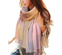 Tuopuda Schal Damen Winter Herbst Oversized Kaschmir Quadratisch Deckenschal Karo Tartan Streifen Plaid Muster Herbstschal Winterschal lange Weich Wraps