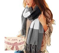 Tuopuda Schal Damen Winter Herbst Oversized Kaschmir Quadratisch Deckenschal Karo Tartan Streifen Plaid Muster Herbstschal Winterschal lange Weich Wraps