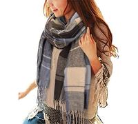 Tuopuda Schal Damen Winter Herbst Oversized Kaschmir Quadratisch Deckenschal Karo Tartan Streifen Plaid Muster Herbstschal Winterschal lange Weich Wraps