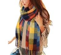 Tuopuda Schal Damen Winter Herbst Oversized Kaschmir Quadratisch Deckenschal Karo Tartan Streifen Plaid Muster Herbstschal Winterschal lange Weich Wraps