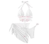 TUOYDJA Badeanzug Damen,Bikini Rosa Sexy Bikinis Badeanzüge Damen Bademode Push Up Weibliche Strand Schwimmen Tragen Mädchen Badeanzüge Bikini Pool Badende(A23082703C,S)