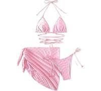 TUOYDJA Badeanzug Damen,Bikini Rosa Sexy Bikinis Badeanzüge Damen Bademode Push Up Weibliche Strand Schwimmen Tragen Mädchen Badeanzüge Bikini Pool Badende(A23082703A,S)