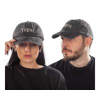 Tupac 2PAC Baseball Cap Gothic Logo Nue offiziell Charcoal Grau Unisex One Size