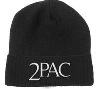 Tupac 2PAC Mütze Beanie Logo Nue offiziell Schwarz Unisex One Size