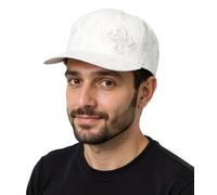 Tupac Damen und Herren Hip Hop Cap mit Kreuz-Stickerei 2PAC Flat-Rim TC108767TUP4 Weiß L