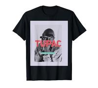 Tupac Offizielles Shut It Out Bandana-Foto T-Shirt - Schwarz, S - Herren, Unisex, Halbarm, T-Shirt, Klassische Passform, Offizielles Tupac Merchandise mit Bandana-Foto Design