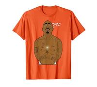 Tupac Offizielles Thug Life T-Shirt - Unisex Erwachsene, Orange, S