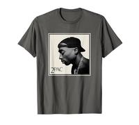 Tupac Shakur Offizielles T-Shirt - Grau, Klein, Unisex, Kurzarm, Klassische Passform, Alle Altersstufen