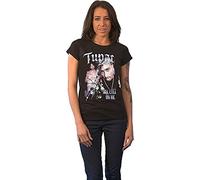 Tupac T Shirt 2PAC All Eyez Blau Homage Logo offiziell Damen Boyfriend Fit M