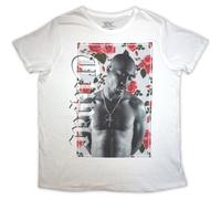 Tupac T Shirt 2PAC Floral Logo Nue offiziell Damen Boyfriend Fit Weiß XXXL