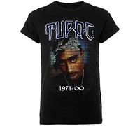 Tupac T Shirt 2PAC Mural 1971 Logo Nue offiziell Herren Schwarz L