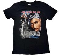 Tupac - Tupac 2pac T Shirt All Eyez Homage Logo Nue offiziell Herren Schwarz M