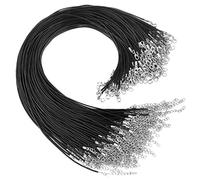 TUPARKA 120 Pcs Lederband Schwarz Lederband Kette mit Verschluss 20 Zoll schwarz Halskette Schnur für DIY Schmuck Halskette Leder Basteln Schmuckherstellung