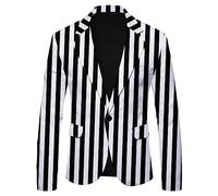 Tupfen Sakko Herren Stylish, Streifen Blazer Herren Slim Fit,Britischer Stil Anzugjacke 1 Knopf Lässig Anzug Jacke Revers Mose Anzugsakko Modern Businesssakko Winterjacke für Karneval Party