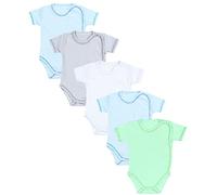 TupTam Baby Body Kurzarm 5er Pack - Wickelbody Body Baby aus Baumwolle für Jungen und Mädchen, Farbe: Junge, Größe: 74