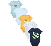 TupTam Baby Body Kurzarm Jungen - Wickelbody Kurzarm aus Baumwolle im 5er Set - OEKO-TEX Zertifiziert, Farbe: Farbenmix 8, Größe: 68