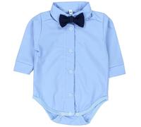 TupTam Baby Body Langarm Jungen mit Kragen - Hemdbody für Babys aus Baumwolle - Body Baby Festlich, Farbe: Blau/Dunkelblaue Fliege, Kinder Größe: 80