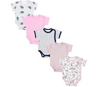 TupTam Baby Body Mädchen 5er Set - Kurzarm Wickelbody aus Baumwolle mit Print, Atmungsaktiv und Hautfreundlich, Farbe: Farbenmix 9, Größe: 62