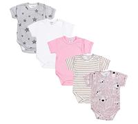TupTam Baby Body Mädchen 5er Set - Kurzarm Wickelbody aus Baumwolle mit Print, Atmungsaktiv und Hautfreundlich, Farbe: Farbenmix 4, Größe: 62