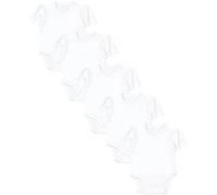 TupTam Baby Body Mädchen 5er Set - Kurzarm Wickelbody aus Baumwolle mit Print, Atmungsaktiv und Hautfreundlich, Farbe: Uni Weiß, Größe: 62