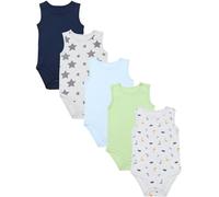 TupTam Baby Jungen Achselbody 5er Pack Baumwolle Unifarben Bequem OEKO-TEX, Farbe: Grün_Dino_Blau_Sterne, Kinder Größe: 134
