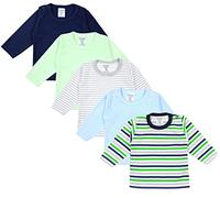 TupTam Baby Jungen Langarmshirt Gestreift 5er Set, Farbe: Mehrfarbig, Größe: 86