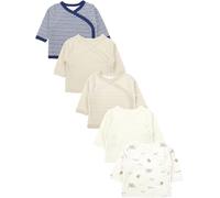 TupTam Baby Mädchen Langarm Wickelshirt Baumwolle 5er Set, Farbe: Streifen_Beige_Tiere, Größe: 80