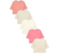 TupTam Baby Mädchen Langarmshirt 5er Set, Farbe: Grau_Pink_Blumen_Rostbraun, Größe: 56