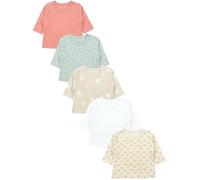 TupTam Baby Mädchen Langarmshirt 5er Set, Farbe: Grün_Weiß_Pink_Blume, Größe: 98