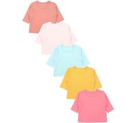 TupTam Baby Mädchen Langarmshirt 5er Set, Farbe: Pink_Rostbraun_Blau_Pink_Gelb, Größe: 98