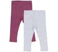 TupTam Baby Mädchen Leggings Lang - 2er Pack - Weiche Baumwollhose in Pastellfarben - Blickdicht & Bequem, Farbe: Hellgrau/Lila, Größe: 104/110