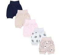Pumphose TUPTAM "Pumphose Baby Mädchen Sommershorts 5er Set", Mädchen, Gr. 74, N-Gr, beige (igel puderrosa dunkelblau beige), Obermaterial: 100% Baumwolle CO., Hosen (44140555-74) igel puderrosa dunke