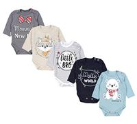 TupTam Baby Unisex Langarm Body mit Aufdruck Spruch 5er Pack, Farbe: Junge, Größe: 92