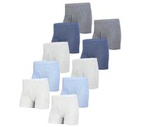 TupTam Boxershorts - Kinder Boxershorts Unterwäsche, Unterhosen im 10er oder 5er Pack, Farbe: 10er Pack Dunkelblau Blau Anthrazit Grau Hellgrau Meliert, Größe: 92-98