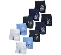 TupTam Boxershorts - Kinder Boxershorts Unterwäsche, Unterhosen im 10er oder 5er Pack, Farbe: 10er Pack Smile Mode Dunkelblau Schwarz Anthrazit, Größe: 140-146