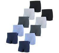 TupTam Boxershorts - Kinder Boxershorts Unterwäsche, Unterhosen im 10er oder 5er Pack, Farbe: 10er Pack Schwarz Dunkelblau Blau, Größe: 164-170