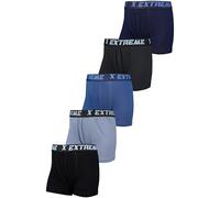 TupTam Boxershorts - Kinder Boxershorts Unterwäsche, Unterhosen im 10er oder 5er Pack, Farbe: 5er Pack Extreme Schwarz Grau Blau, Größe: 128-134