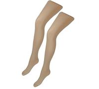 TupTam Feinstrumpfhose Mädchen 40 DEN - Mikrofaser Strumpfhose Mädchen im 2er Pack - Halbtransparent & Bequem, Farbe: Beige, Kinder Größe: 128-134