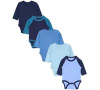 TupTam Langarmbody Baby Body 5er Set - Body Baby aus 100% Baumwolle, OEKO-TEX zertifiziert, Farbe: Reglan Mix Blau Türkis, Größe: 98