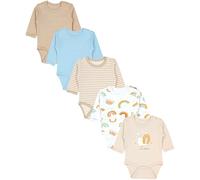 TupTam Langarmbody Baby Body 5er Set - Body Baby aus 100% Baumwolle, OEKO-TEX zertifiziert, Farbe: Schnecke Beige Türkis, Größe: 86