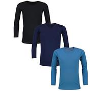 TupTam Langarmshirt Kinder - 3er Pack Unterhemden Jungen & Mädchen, 100% Baumwolle, Unisex, Farbe: Farbenmix 4, Größe: 104