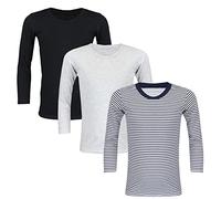 TupTam Langarmshirt Kinder - 3er Pack Unterhemden Jungen & Mädchen, 100% Baumwolle, Unisex, Farbe: Farbenmix 1, Größe: 128