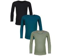 TupTam Langarmshirt Kinder - 3er Pack Unterhemden Jungen & Mädchen, 100% Baumwolle, Unisex, Farbe: Farbenmix 3, Größe: 134