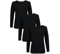 TupTam Langarmshirt Kinder - 3er Pack Unterhemden Jungen & Mädchen, 100% Baumwolle, Unisex, Farbe: Schwarz, Größe: 134