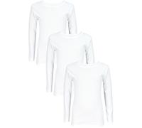 TupTam Langarmshirt Kinder - 3er Pack Unterhemden Jungen & Mädchen, 100% Baumwolle, Unisex, Farbe: Weiß, Größe: 116